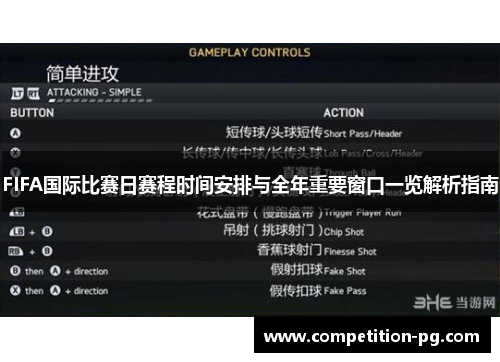 FIFA国际比赛日赛程时间安排与全年重要窗口一览解析指南